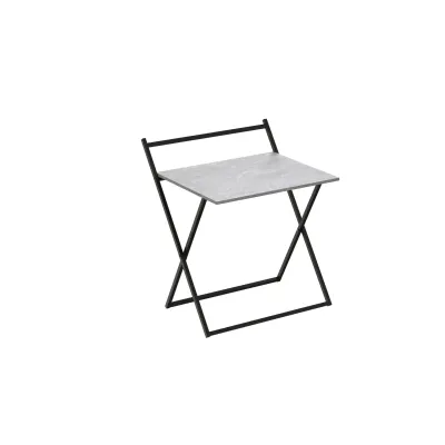 Стол трансформер Компакт 1 Ferrum-decor 750x790x720 Черный металл ДСП Бетон 16 мм (KOM107)