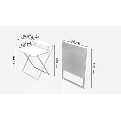 Стол трансформер Компакт 2 Ferrum-decor 750x790x720 Белый металл ДСП Белый 16 мм (KOM208) Стол трансформер Компакт 2 Ferrum-decor 750x790x720 Белый металл ДСП Белый 16 мм (KOM208)