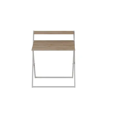 Стол трансформер Компакт 2 Ferrum-decor 750x790x720 Белый металл ДСП Дуб Сан-Марино 16 мм (KOM209)