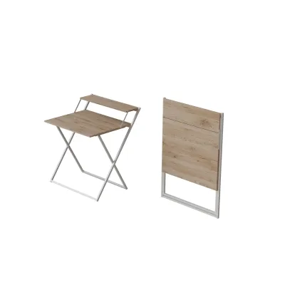 Стол трансформер Компакт 2 Ferrum-decor 750x790x720 Белый металл ДСП Дуб Сан-Марино 16 мм (KOM209)