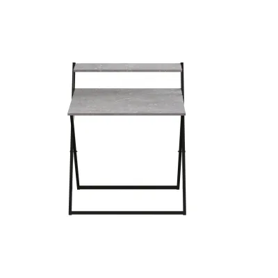 Стол трансформер Компакт 2 Ferrum-decor 750x790x720 Белый металл ДСП Бетон 16 мм (KOM214)