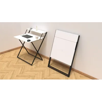 Стол трансформер Компакт 2 Ferrum-decor 750x790x720 Черный металл ДСП Белый 16 мм (KOM201) Стол трансформер Компакт 2 Ferrum-decor 750x790x720 Черный металл ДСП Белый 16 мм (KOM201)