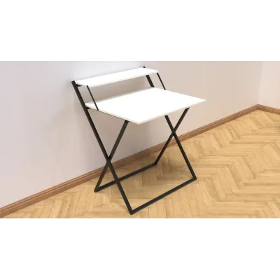 Стол трансформер Компакт 2 Ferrum-decor 750x790x720 Черный металл ДСП Белый 16 мм (KOM201) Стол трансформер Компакт 2 Ferrum-decor 750x790x720 Черный металл ДСП Белый 16 мм (KOM201)