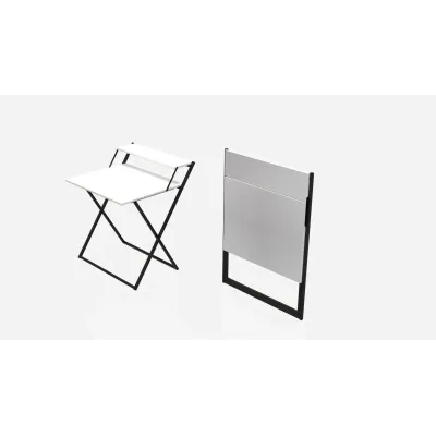 Стол трансформер Компакт 2 Ferrum-decor 750x790x720 Черный металл ДСП Белый 16 мм (KOM201)