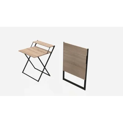 Стол трансформер Компакт 2 Ferrum-decor 750x790x720 Черный металл ДСП Дуб Сонома 16 мм (KOM204)