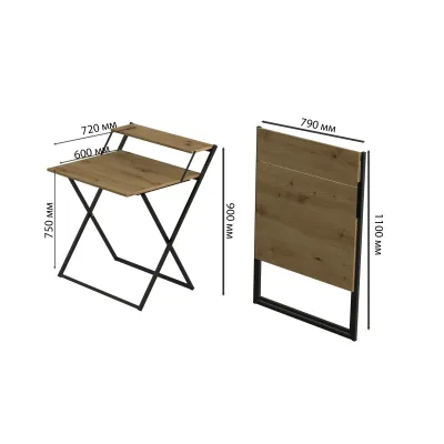 Стол трансформер Компакт 2 Ferrum-decor 750x790x720 Черный металл ДСП Дуб Артизан 16 мм (KOM206) Стол трансформер Компакт 2 Ferrum-decor 750x790x720 Черный металл ДСП Дуб Артизан 16 мм (KOM206)