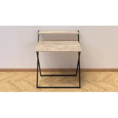Стол трансформер Компакт 2 Ferrum-decor 750x790x720 Черный металл ДСП Дуб Сан Марино 16 мм (KOM202)
