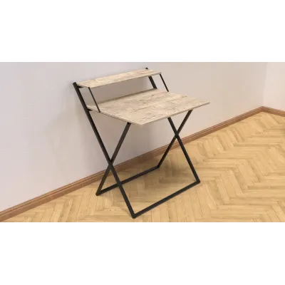Стол трансформер Компакт 2 Ferrum-decor 750x790x720 Черный металл ДСП Дуб Сан Марино 16 мм (KOM202)