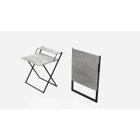 Стол трансформер Компакт 2 Ferrum-decor 750x790x720 Черный металл ДСП Бетон 16 мм (KOM207)