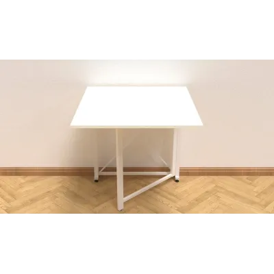 Стол-книжка трансформер Орион 1 Ferrum-decor 750x810x730 Белый металл ДСП Белый 16 мм (ORI108)