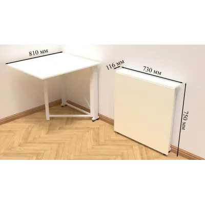 Стол-книжка трансформер Орион 1 Ferrum-decor 750x810x730 Белый металл ДСП Белый 16 мм (ORI108)