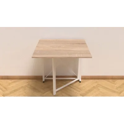 Стол-книжка трансформер Орион 1 Ferrum-decor 750x810x730 Белый металл ДСП Дуб Сонома 16 мм (ORI111)