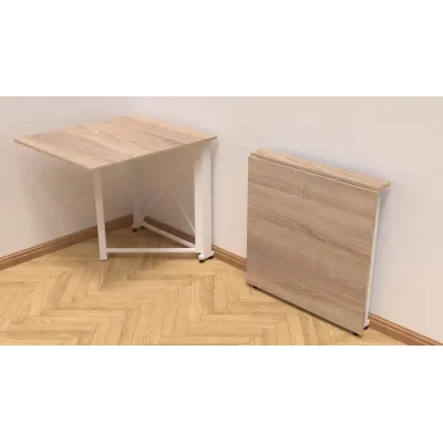 Стол-книжка трансформер Орион 1 Ferrum-decor 750x810x730 Белый металл ДСП Дуб Сонома 16 мм (ORI111)