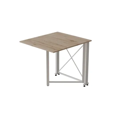 Стол-книжка трансформер Орион 1 Ferrum-decor 750x810x730 Белый металл ДСП Дуб Сан-Марино 16 мм (ORI109)