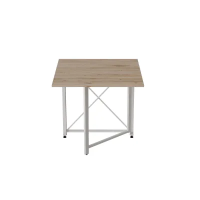 Стол-книжка трансформер Орион 1 Ferrum-decor 750x810x730 Белый металл ДСП Дуб Сан-Марино 16 мм (ORI109)