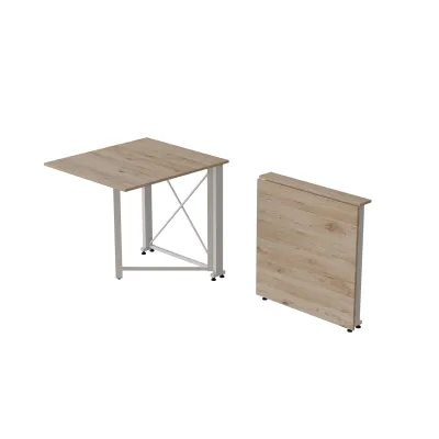 Стол-книжка трансформер Орион 1 Ferrum-decor 750x810x730 Белый металл ДСП Дуб Сан-Марино 16 мм (ORI109)