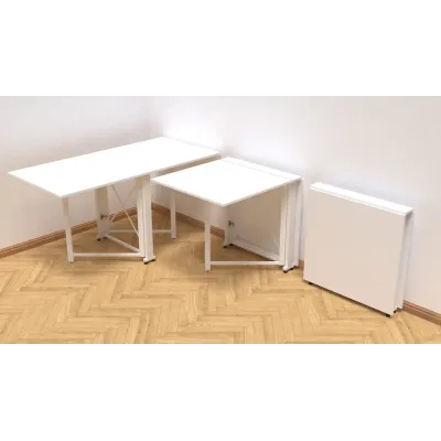 Стол-книжка трансформер Орион 2 Ferrum-decor 750x1520x730 Белый металл ДСП Белый 16 мм (ORI208)