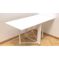 Стол-книжка трансформер Орион 2 Ferrum-decor 750x1520x730 Белый металл ДСП Белый 16 мм (ORI208)