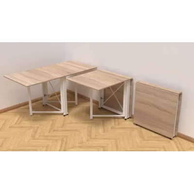 Стол-книжка трансформер Орион 2 Ferrum-decor 750x1520x730 Белый металл ДСП Дуб Сонома 16 мм (ORI211) Стол-книжка трансформер Орион 2 Ferrum-decor 750x1520x730 Белый металл ДСП Дуб Сонома 16 мм (ORI211)
