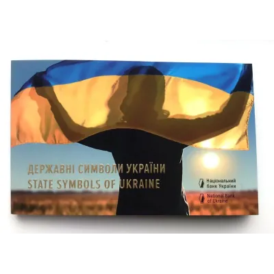 Набір монет в буклеті No Brand Державні символи України 5 гривень 2022 р 35 мм 3 шт Різнокольоровий (hub_5sogyo)