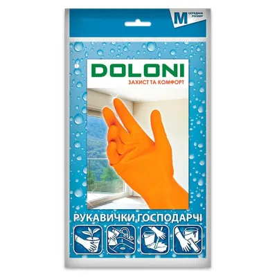 Перчатки Doloni господарські, латексні, розмір M арт. 4545