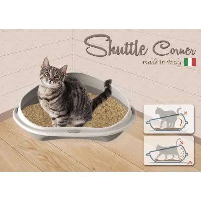 Туалет для котов  угловой Shuttle 49x40x17,5 см