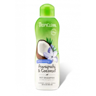 Шампунь отбеливающий для собак и кошек с белой светлой шерстью Tropiclean Awapuhi Coconut 592 мл (202481)