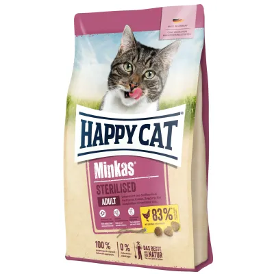 Корм Happy Cat Minkas Sterilised для стерилизованных кошек и кастрированных котов с птицей 10 кг (70409)