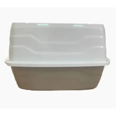 Закрытый туалет GeorPlast Salto для котов с верхним входом 56x40x38 см Серо-белый 10525