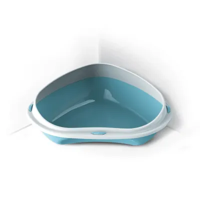 Туалет для котов угловой GeorPlast Shuttle 49x40x17,5 см ГОЛУБОЙ