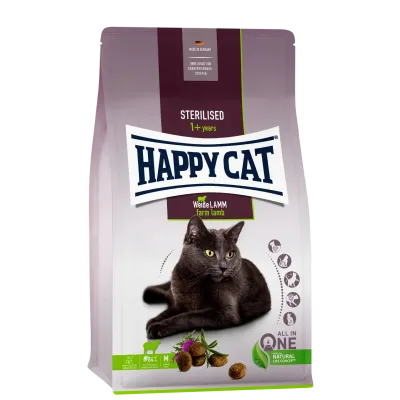 Корм Happy Cat Sterilised Weide-Lamm для стерилізованих кішок та котів з ягнятком 4 кг