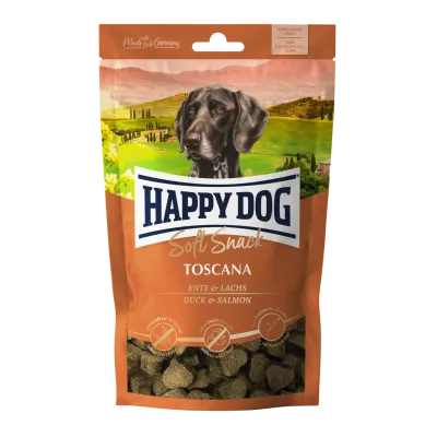 Мягкое лакомство Happy Dog Soft Snack Toscana для собак со вкусом утки и лосося 100 г