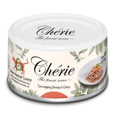 Корм влажный для кошек Cherie Hairball Control Tuna & Shrimp с тунцом и креветками контроль комков шерсти 80 г