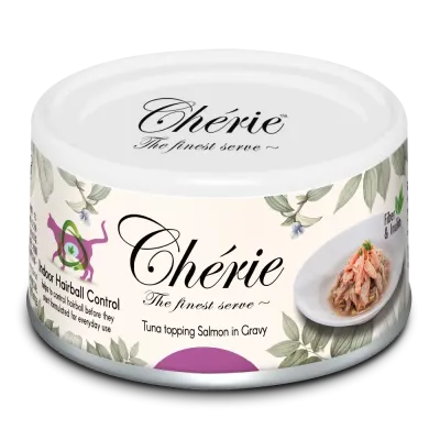 Корм влажный Cherie Hairball Control Tuna & Salmon для кошек с тунцом и лососем контроль комков шерсти 80 г