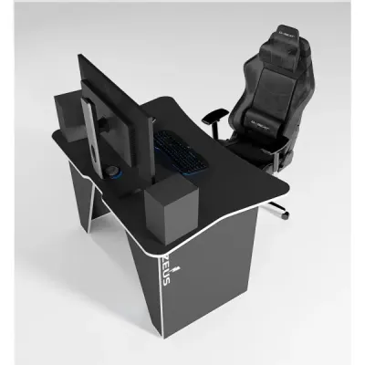 Игровой геймерский стол ZEUS™ ALT-1 черный/белый Игровой геймерский стол ZEUS™ ALT-1 черный/белый