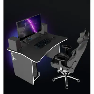 Игровой геймерский стол ZEUS™ ALT-1 черный/белый Игровой геймерский стол ZEUS™ ALT-1 черный/белый