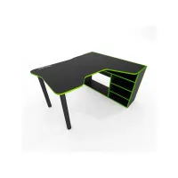 Геймерський ігровий стіл Comfy Home Kano чорний+лайм