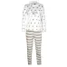 Жіноча піжама No Brand Heart 2XL White-Brown Жіноча піжама No Brand Heart 2XL White-Brown