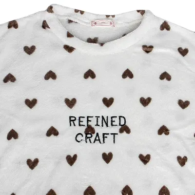 Жіноча піжама No Brand Heart 2XL White-Brown Жіноча піжама No Brand Heart 2XL White-Brown