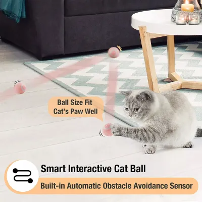 Игрушка для кошки Union USB smart мяч-шарик PetGravity с хаотичным движением и световой панели Pink