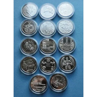 Набір монет Collection Збройні Сили України 10 гривень ЗСУ 30 мм 15 шт в капсулах Сріблястий (hub_ylj442)