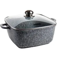 Кастрюля с крышкой мраморное покрытие Benson BN 362 5.1 л 24 см Черный