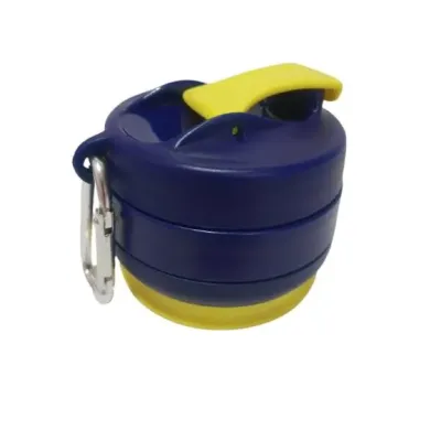 Складана силіконова склянка з кришкою та трубочкою 350 мл Tonna Waist BLUE and YELLOW Складана силіконова склянка з кришкою та трубочкою 350 мл Tonna Waist BLUE and YELLOW
