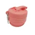 Складной силиконовый стакан с крышкой и трубочкой 350 мл Tonna Waist SALMON-PINK