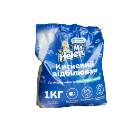 Порошок отбеливатель кислородный Ms Helen Для цветных и белых тканей 1 кг Порошок отбеливатель кислородный Ms Helen Для цветных и белых тканей 1 кг
