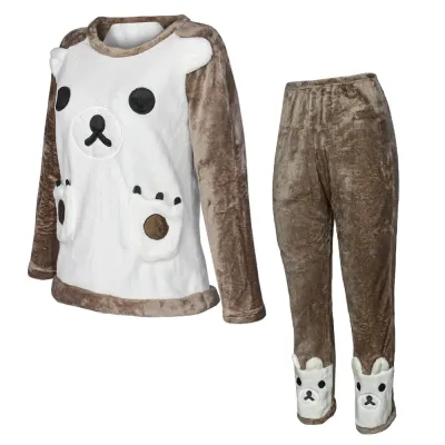 Женская пижама Lesko Bear White 2XL Коричнево-белый (10436-54903)