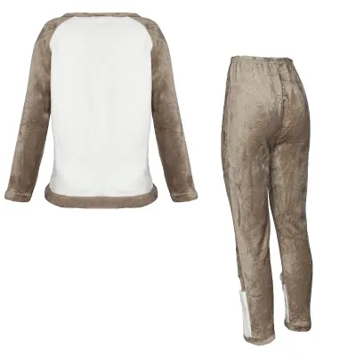 Жіноча піжама No Brand Bear XL Brown-White Жіноча піжама No Brand Bear XL Brown-White