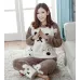Жіноча піжама No Brand Bear XL Brown-White Жіноча піжама No Brand Bear XL Brown-White