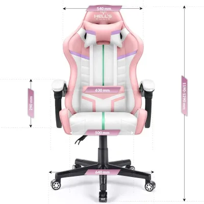 Комп'ютерне крісло Hell's Chair HC-1004 Rainbow PINK