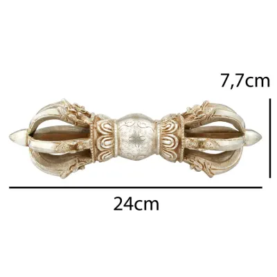 Ваджр (дордже) HandiCraft Бронза сріблення Сім спиць 24 см (26362)
